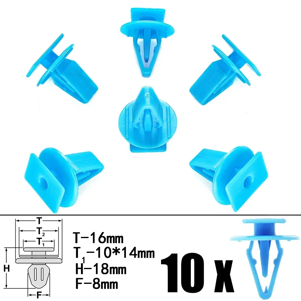 10Pcs Car Windscreen Cowl Fastener Clips 8mm Vent Retainer Blue Plastic Rivet For Honda Accord Civic Cr-Z Jazz 90602-Ta0-003