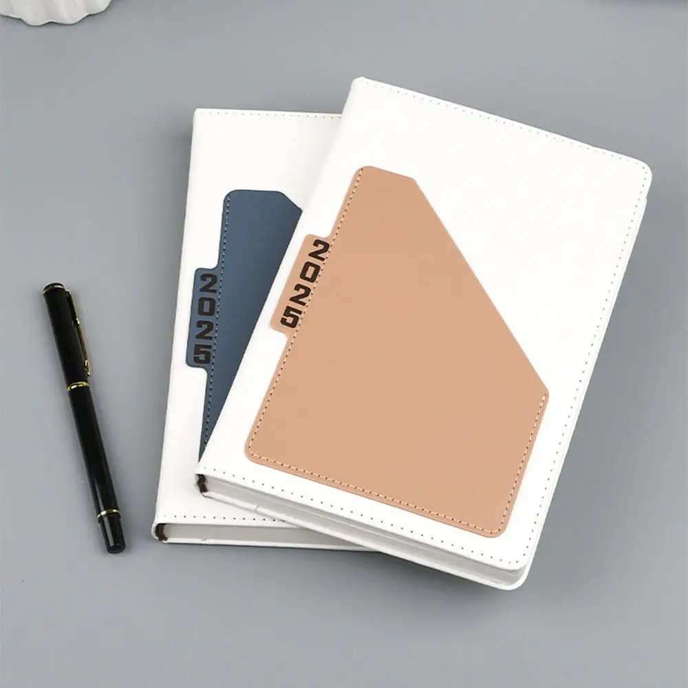 Yearly Schedule 2025 Notebook A5 Schedule Journal Office Work Planner Soft Leather Cover To Do List Efficiency Plan Notebook