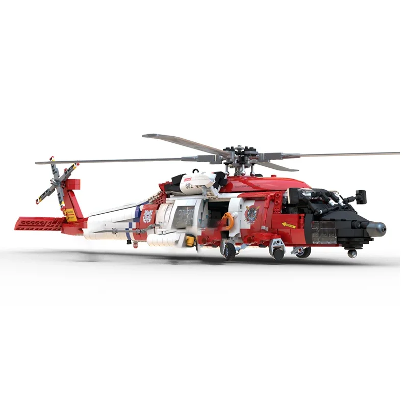 Moc Bausteine Militär modell Rettungs hubschrauber technische Ziegel DIY Montage Bau Spielzeug für Kinder Weihnachts geschenke