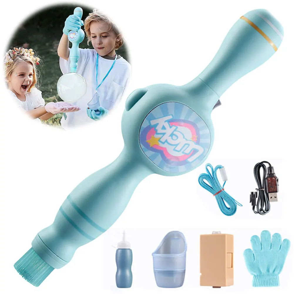 Macchina per bolle di fumo elastica Soffiatore automatico per bolle Bacchetta per bolle per bomboniere per bambini Giocattolo estivo