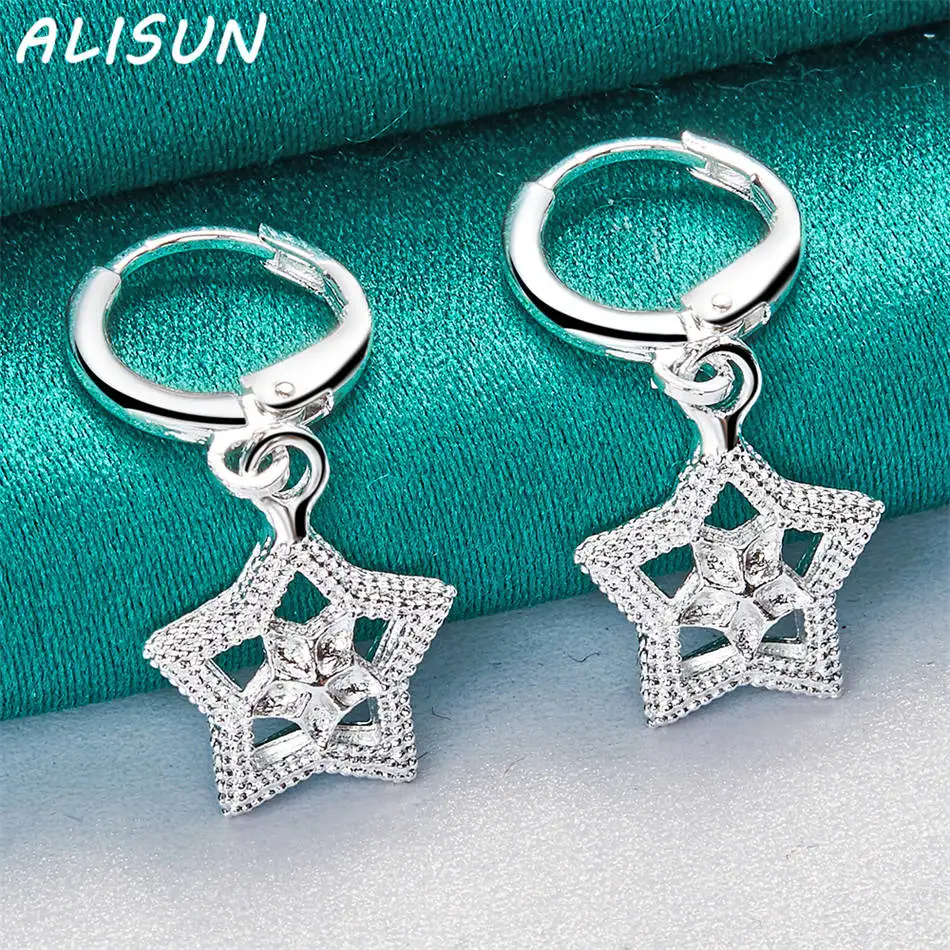 ALISUN 925 فضة الزركون ستار أقراط إسقاط أقراط سحر الاتجاه هدايا عيد ميلاد موضة حفلة غرامة مجوهرات #2