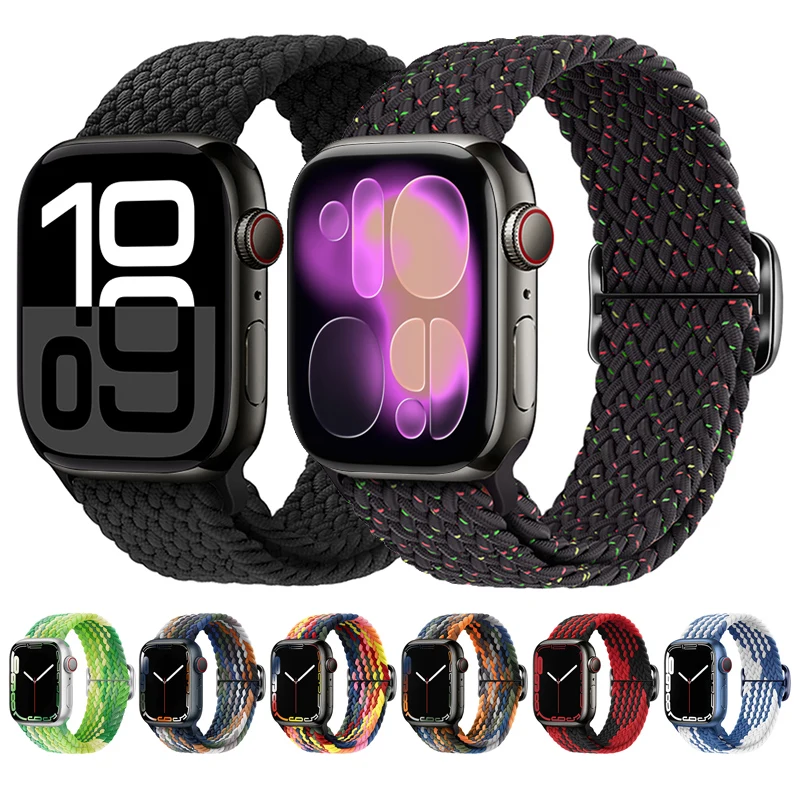 Nylon Strap for Apple Watch Band Ultra 3/2/1 49mm 11 10 9 8 7 45mm 41mm 42mm 46mm Sports Comfortable Wristband IWatch 6 5 4 SE3