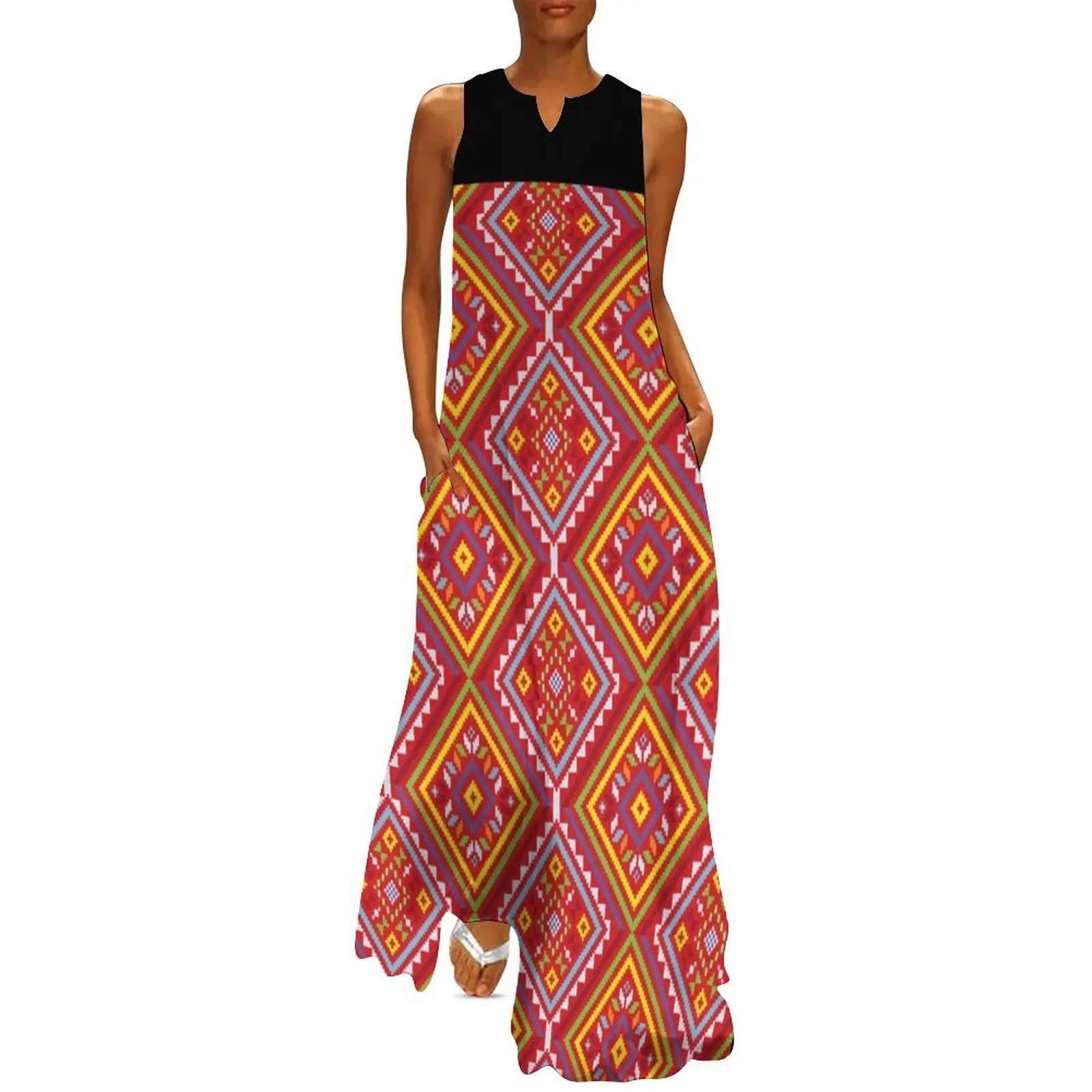 Ethnic Filipino Tribal Pattern - Yakan 1 Long Dress Bridesmaid dress woman dress for women 2025