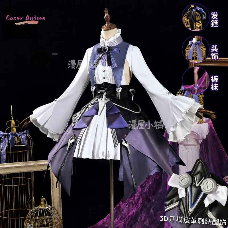

Zenless Zone Zero Vivian Cosplay Costume Dress Uniform Headwear Mockingbird Halloween Party for Women Girls Carnival Props