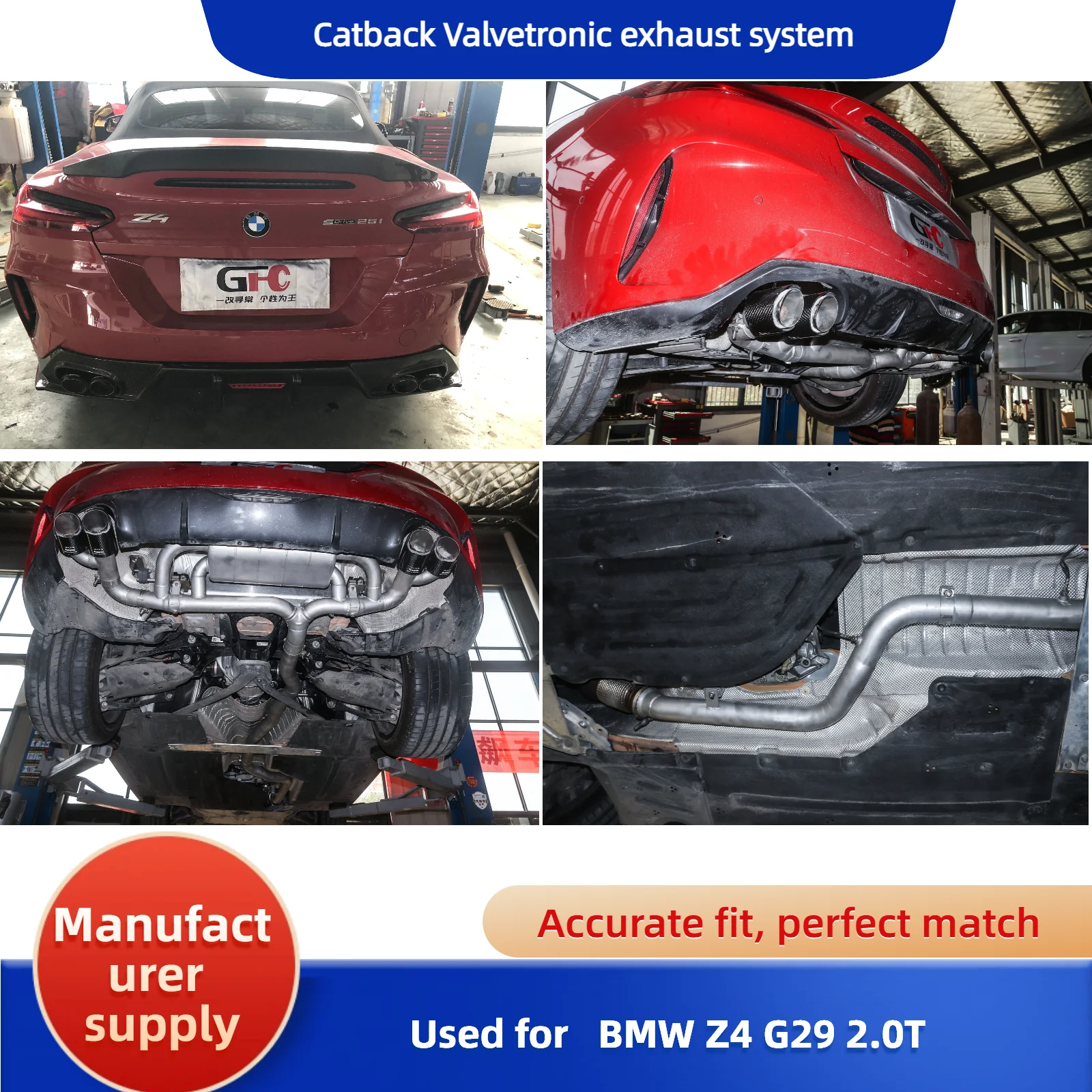 

GFC is suitable for BMW Z4 2.0T G29 304 stainless steel Catback Valvetronic exhaust system