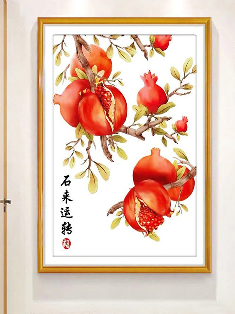 

Modern Simple Cross Stitch Kit Stone Turn Good Lu 2025 New Sle for Living Room And Restaurant Small Celebra Pomeanate