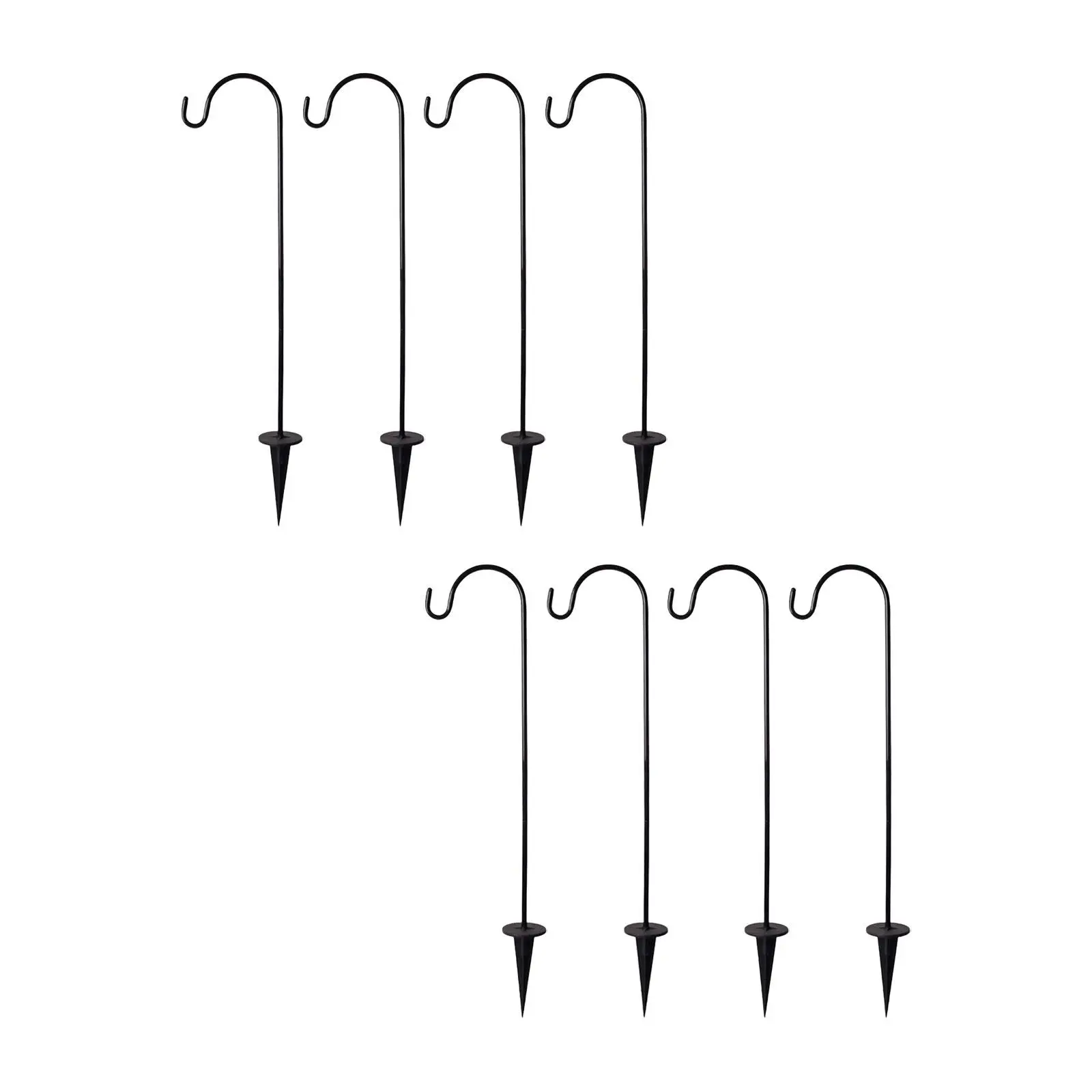 8 Pieces Ground Inserted Garden Hook Yard Stakes Adjustable Plant Hanger Hook for Lanterns Bird Feeders Lights Flower Baskets