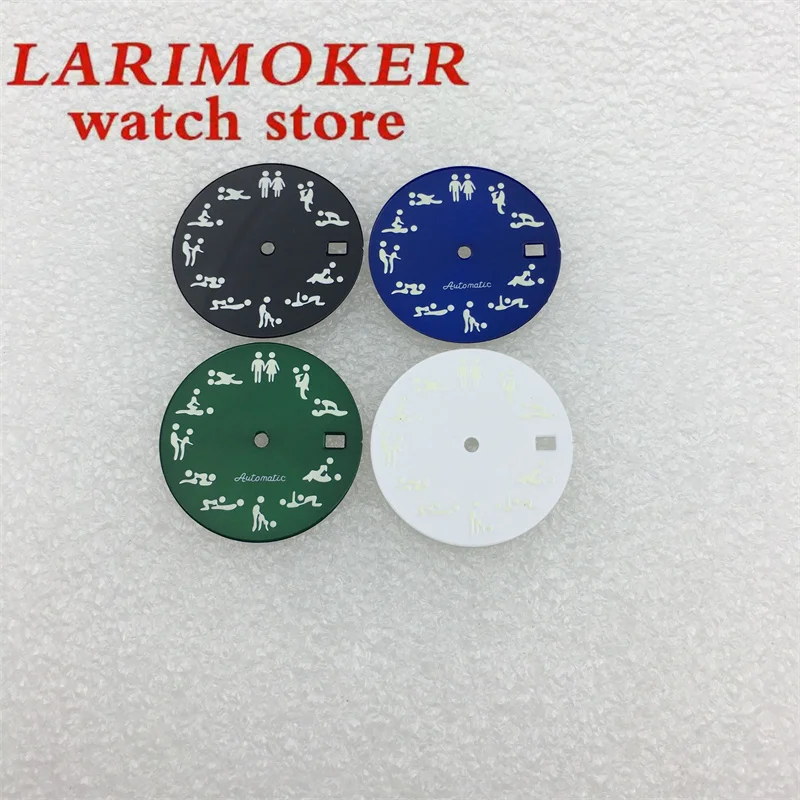 Mostrador BLIGER-Glow-In-the-Dark Green, 3-in-the-Dark, Azul, Preto, Branco, Verde, NH34, NH35, NH36 Movement, 3.8 Crown, 29mm