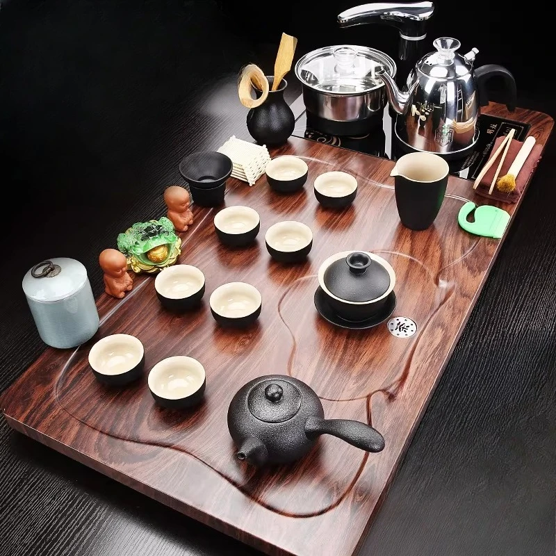 Chinese Ceremony Tea Set Kung Fu Samovar Valet Pot Service Rectangle Tea Tray Drainage Hospitality Bandejas Home Decorationgs