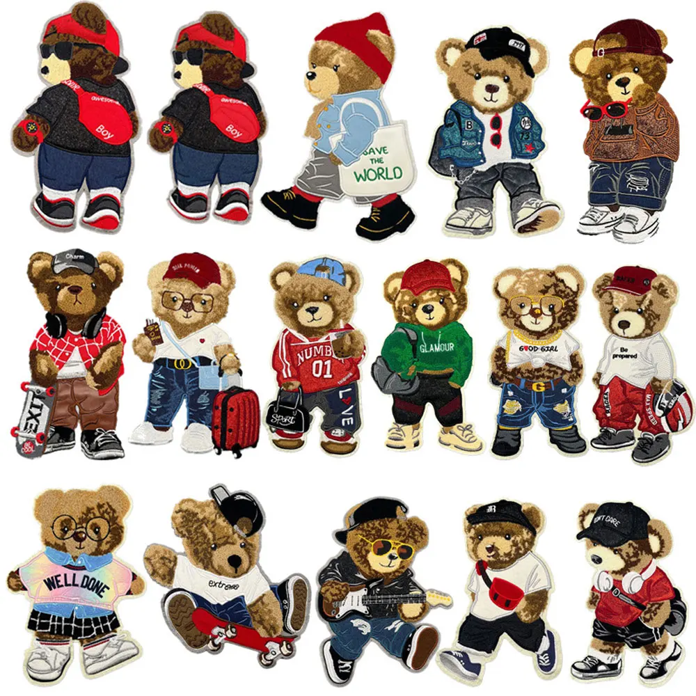 1PCFunny الدب الشنيل بقع خياطة على بقع Diy بها بنفسك إصلاح ل الجينز القبعات أكياس الملابس زين للملابس الظهر لا الغراء #2