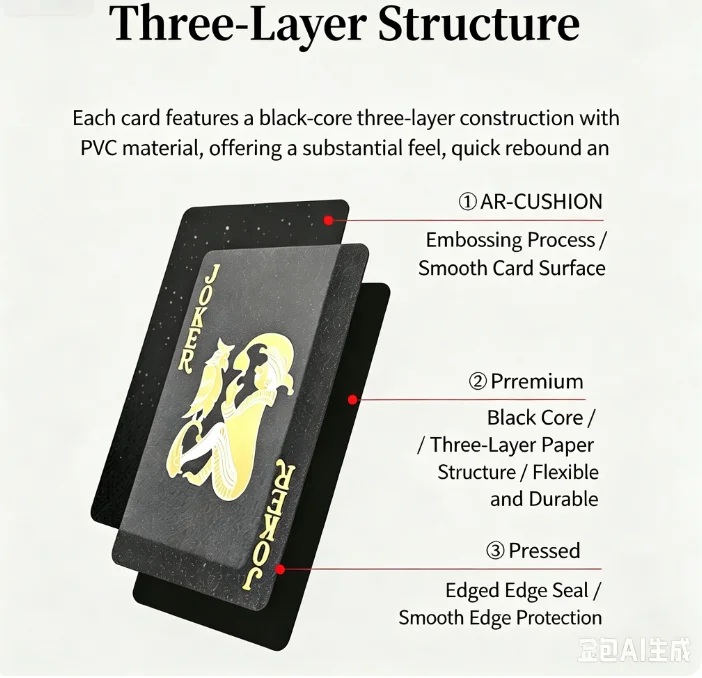 Black gold hot stamping plastic playing cards, personalized skeleton, dollar, rose pattern, waterproof, wear-resistant, bending