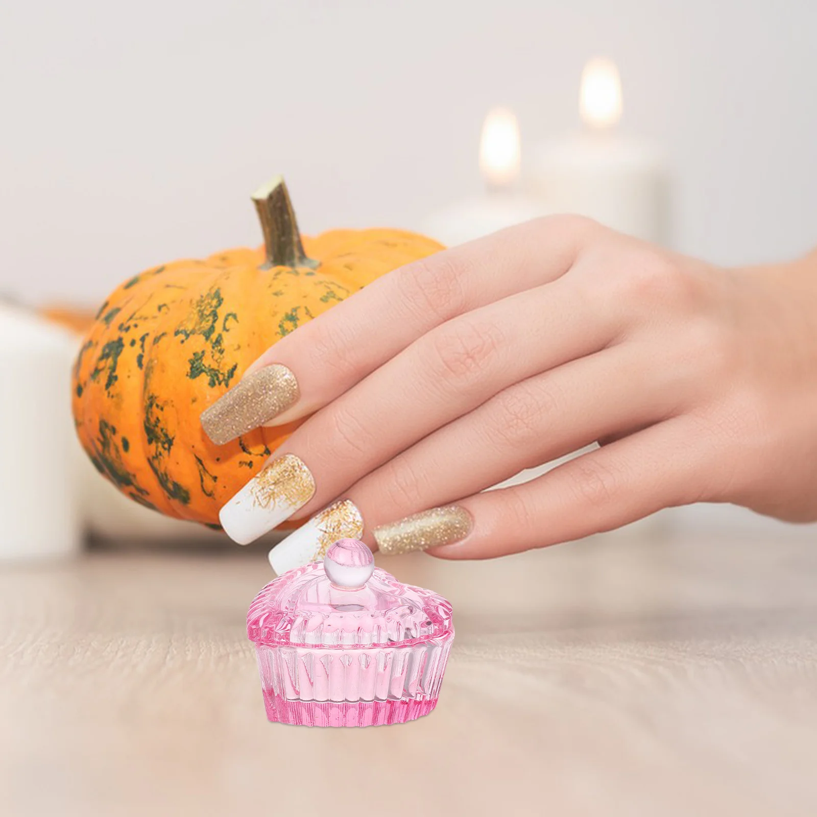 كوب كريستال على شكل قلب كوب زجاجي للأظافر بتصميم ياباني طبق دابن للتقليم وعاء نقع حاوية حامل مونومر #2