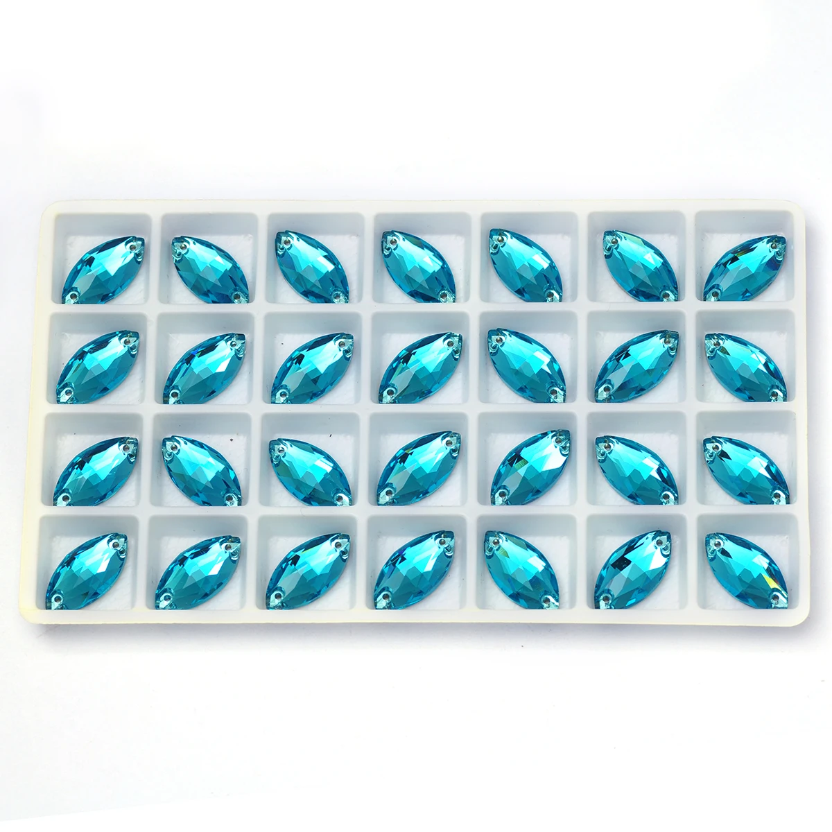 PUBRILEX K9 Aquamarin Abgeschrägte Strasssteine, Dekorative Kristallsteine zum Nähen für Sportbekleidung, Schmuck und Kleideraccessoires – Detail 9
