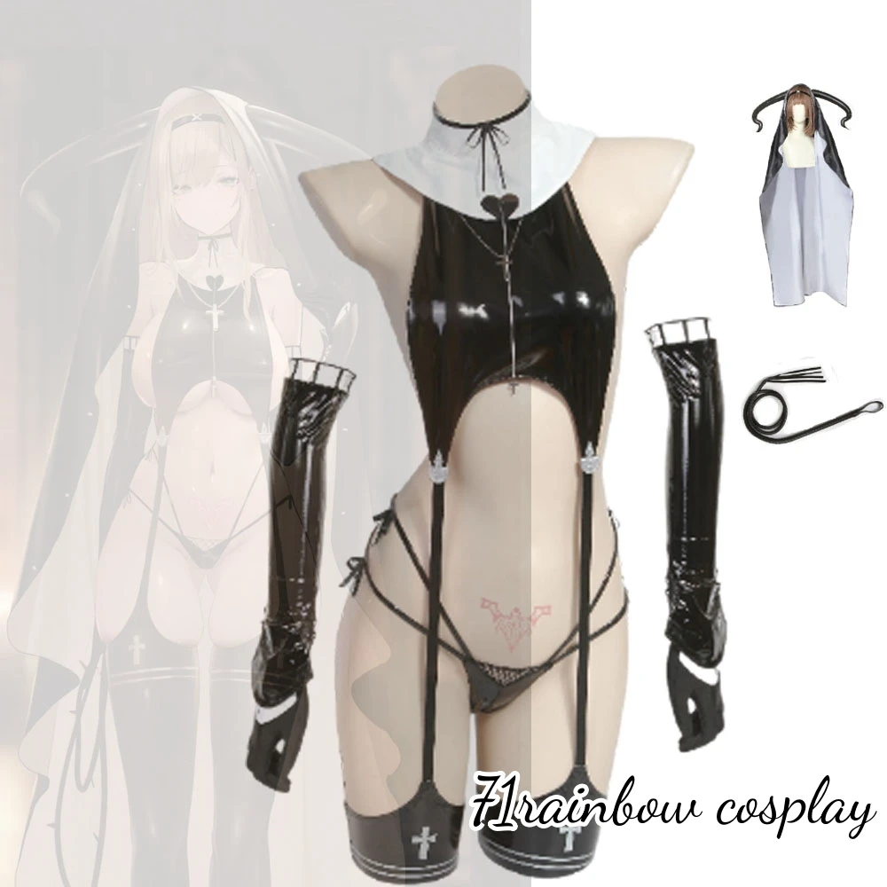 

SUCCUBUS Nun Original Design Cosplay Costume Demon Queen Woman Anime Halloween Sexy Uniforms Cosplay