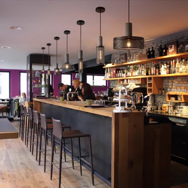 Vintage Restaurant Pendant Light Corridor Cement Column Forged Iron Lampshade LED E27 Coffee Shop Home Decoration Pendant Light