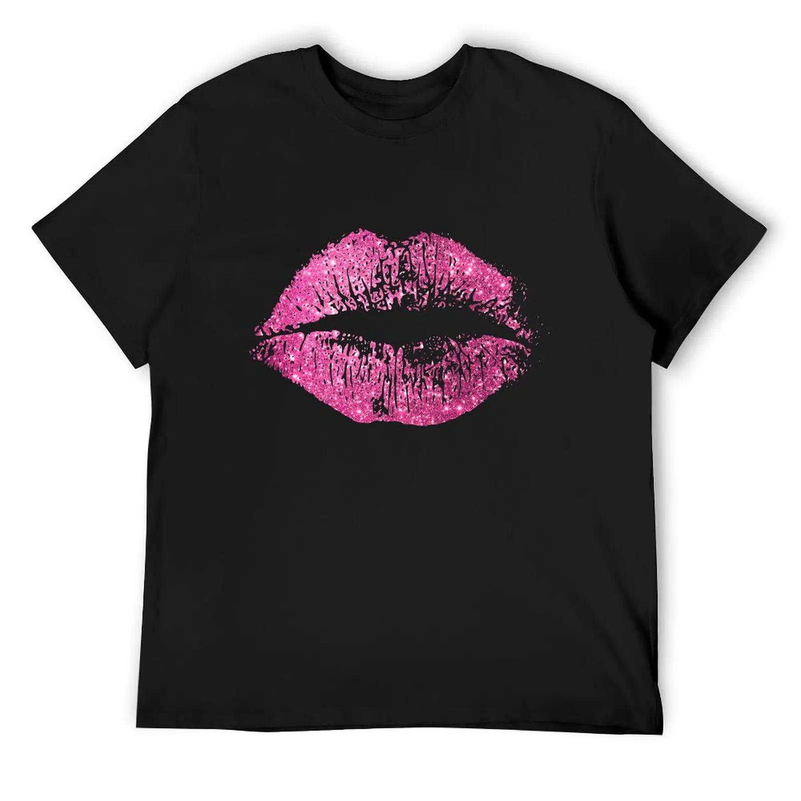 

Stylish Pink Glitter Lips T-Shirt customizeds cute tops street wear anime figures men graphic t shirts