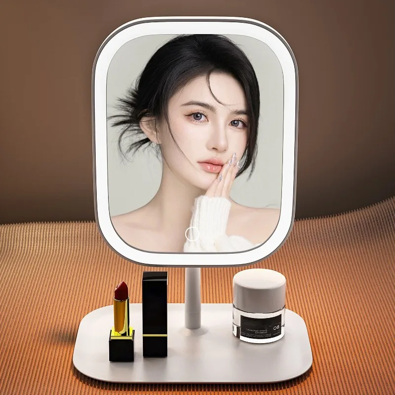 

Portable Folding Vanity Mirror LED Lighted Makeup Mirror With Touch Control For Bathroom, Bedroom
