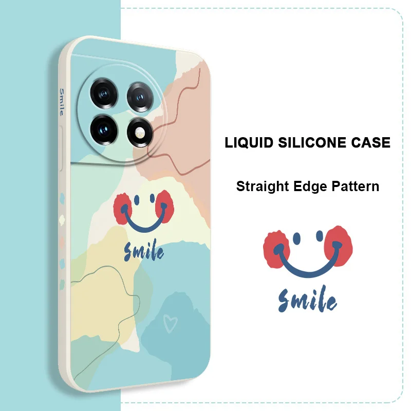 Morandi Face Phone Case For Oneplus 12 12R 11 11R 10 10R 10T 9R 9RT 9 8T 8 7 7T Pro 5G Liquid Silicone Cover