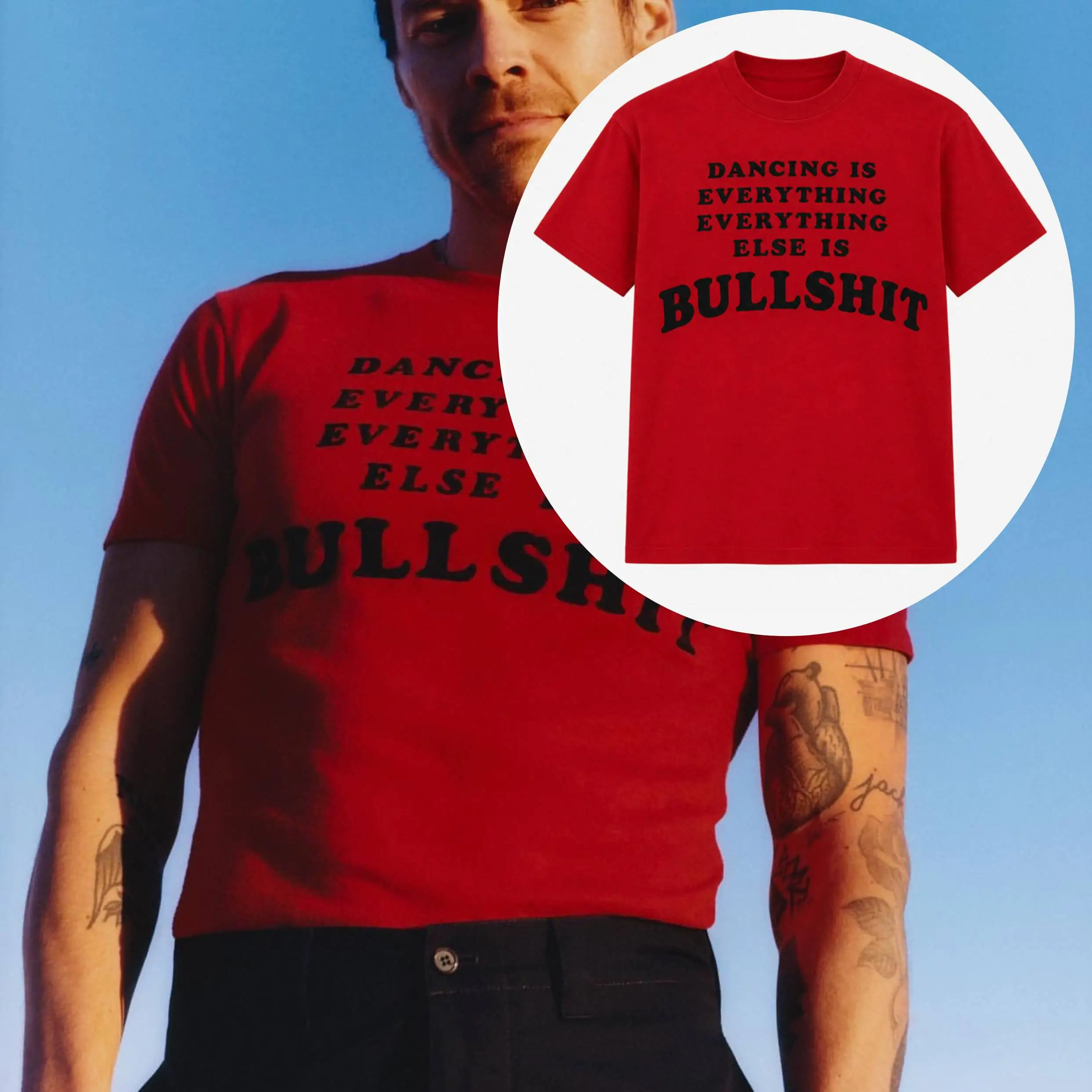 Harry Styles „Dancing Is Everything“-T-Shirt, „Everything Else Is Bullshit“-T-Shirt, Harry Styles Grafik-T-Shirt, Fan-Merchandise – Detail 2