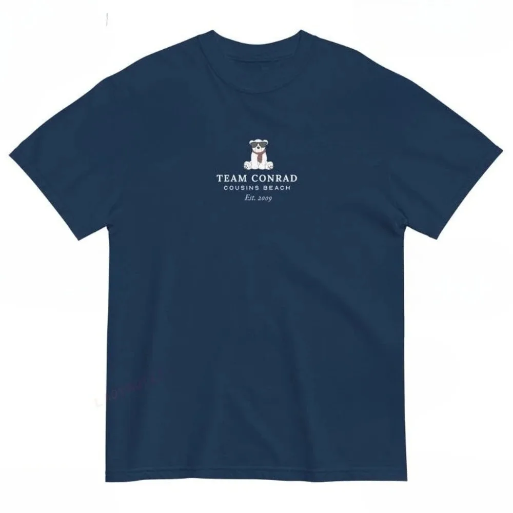 مؤسسة الشاطئ Team Conrad Junior Mint Bear Cousins. 2009 جرافيك تي شيرت الصيف تحولت جميلة 3 فيلم امرأة رجل القطن قميص #2