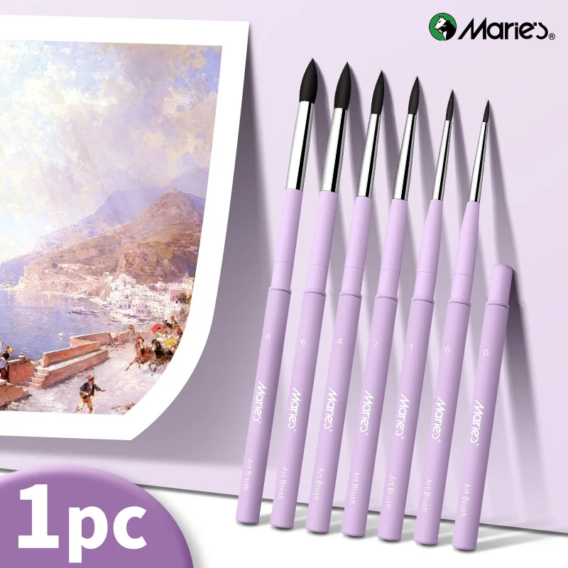 Marie's 1pc Travel Watercolor Brush Purple,Professional Artist Quality,for Acrylic,Watercolor,Gouache,Ideal Gift for Adults,Kids