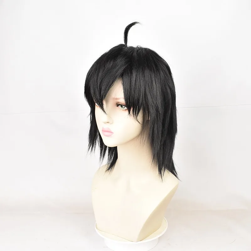 Peluca de juego de rol de tijera de Anime, tocado de modelado de roles Killer Seven Cos, ropa de fiesta, cubierta de peluca negra divertida