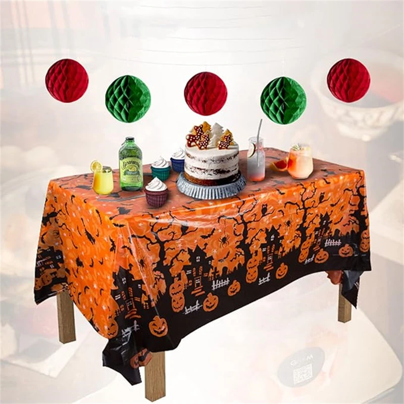 Halloween Party Decoration Table Cloth Thin Section Party Event Decoration Tablecloth Background Wall Layout Pumpkin Spider Web