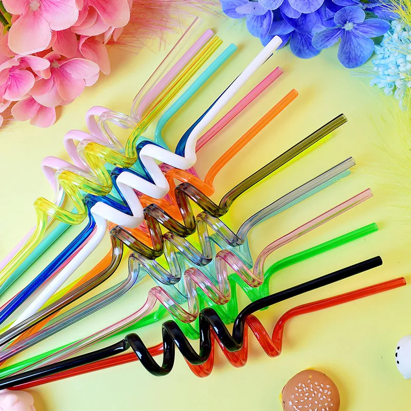 5/9/13/17pcs spiral straws, perfect for birthday party decora and small gifts, holidays, beach parties, and family gatherings,