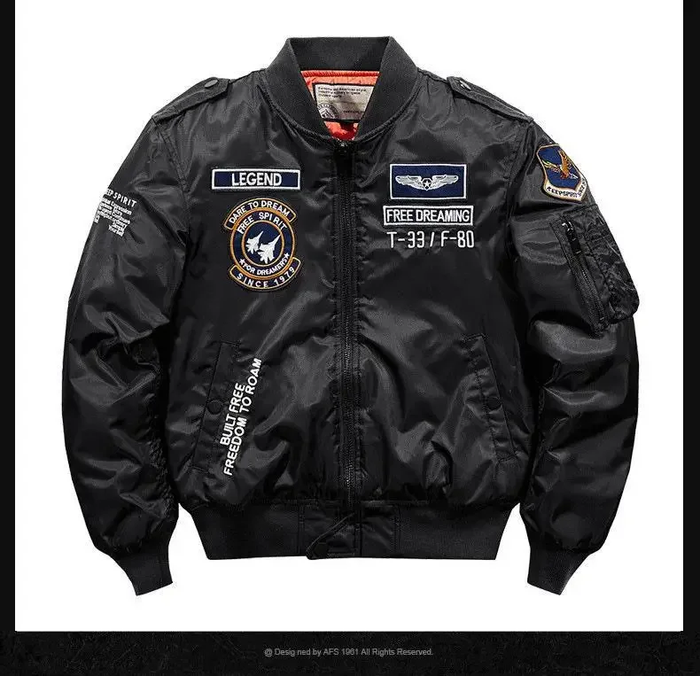 Winter Hip Hop Thick Warm Jacket Men High Quality Military Motorcycle Ma-1 Aviator Pilot Coats Male Baseball Bomber Jacket 16