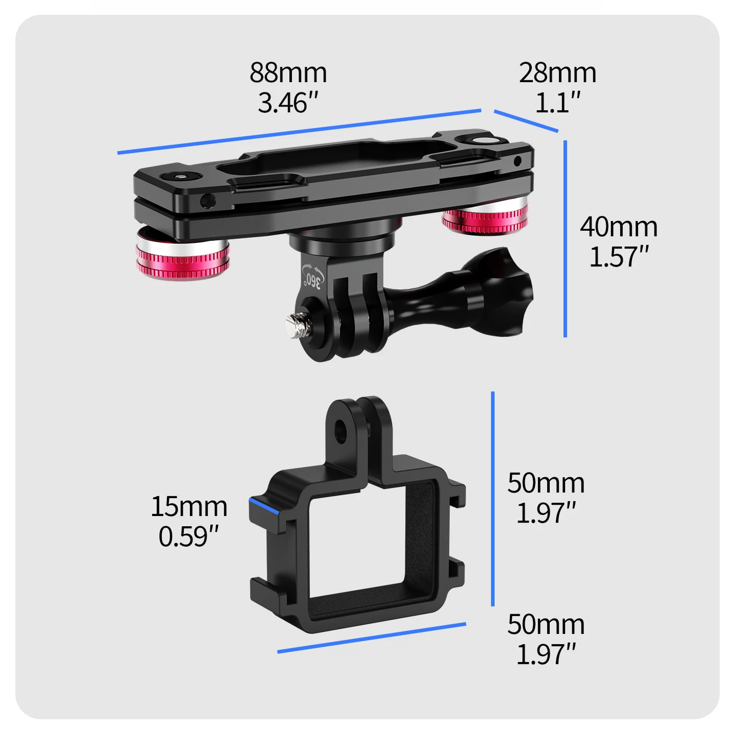 Rucksackgurt-Clip 360 ° Drehbarer Cold-Shoe-Erweiterungsrahmen mit Hutklemme für DJI Osmo Pocket 4 3 Kamera-Zubehör – Detail 20