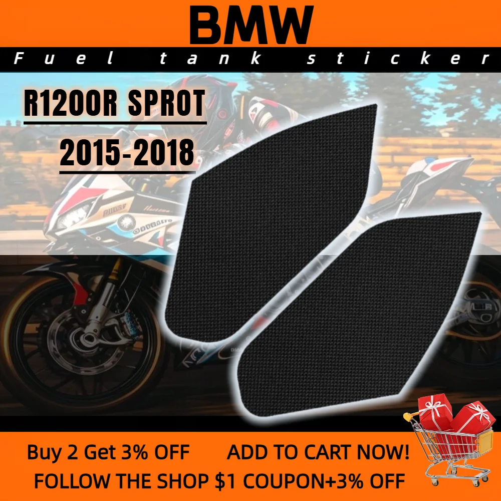 For BMW R1200R SPROT 2015-2018 Tank pad motorcycle Anti Slip Side Fuel tank pad Protector Stickers Gas Knee Grip Traction Pad