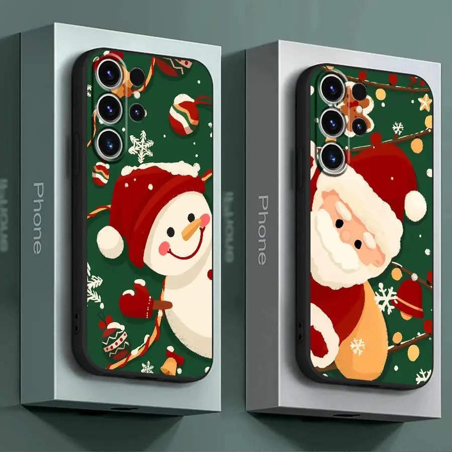 Claus Elk Snowman Christmas Tree Phone Case for Samsung Galaxy S24 Ultra S21 5G S22 Plus S23 Ultra S21 FE S20 S23 FE S21 TPU