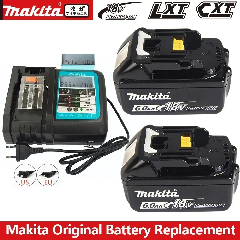 

100% подлинная батарея Makita 6Ah/5Ah/3Ah для Makita 18 В BL1830B BL1850B BL1850 BL1840 BL1860 BL1815, сменная литиевая батарея