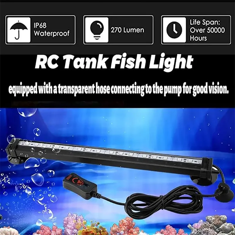 

Remote Control Aquarium Led Colorful Light Fish Tank Landscaping Decoration Lamp Aquariums Colorful Lighting LED Diving Lights