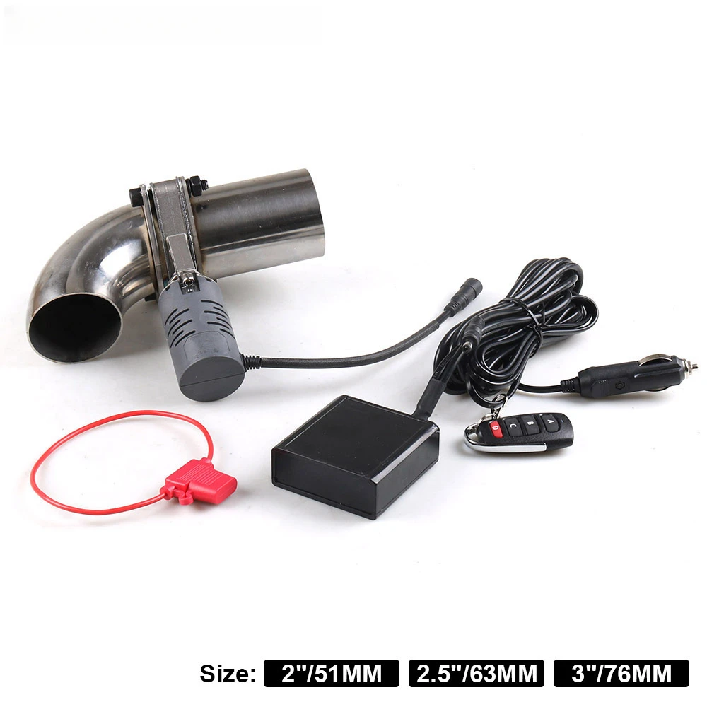 

Universal Electric Exhaust Cutout Valve Kit 2/2.5/3 Inch - Wireless Remote Control, Stainless Steel Performance Exhaust System