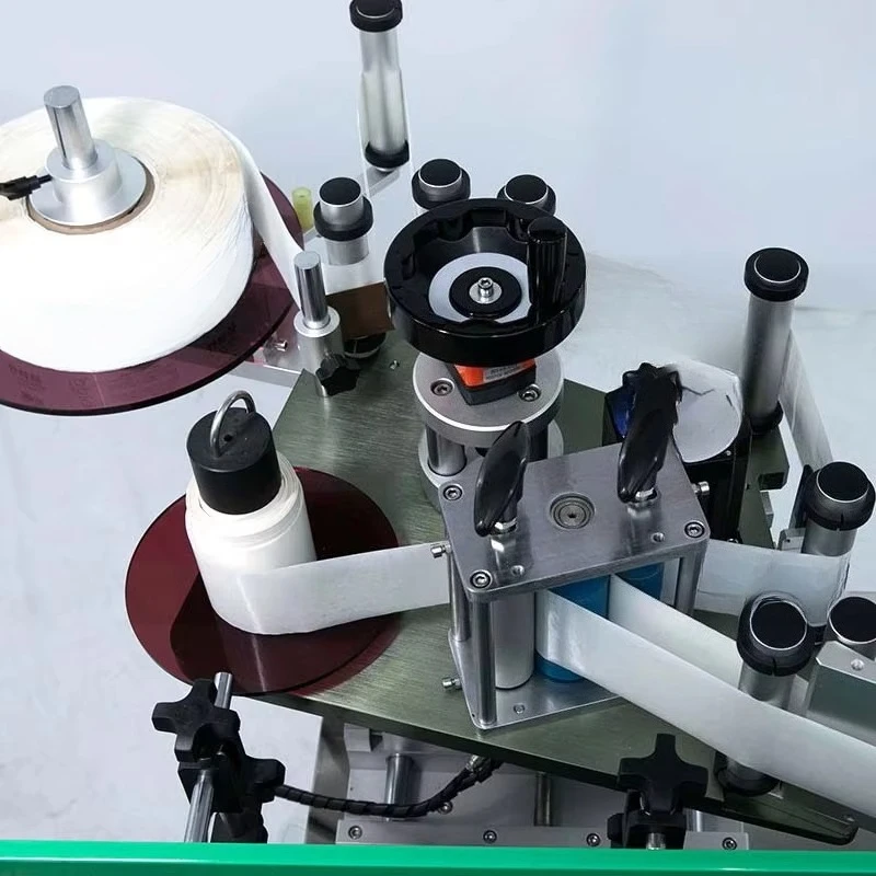 Electric Automatic Can Jar Barrel Wrap Around Labeler Adhesive Sticker Applicator Glass Plastic Water Bottle Labeling Machine