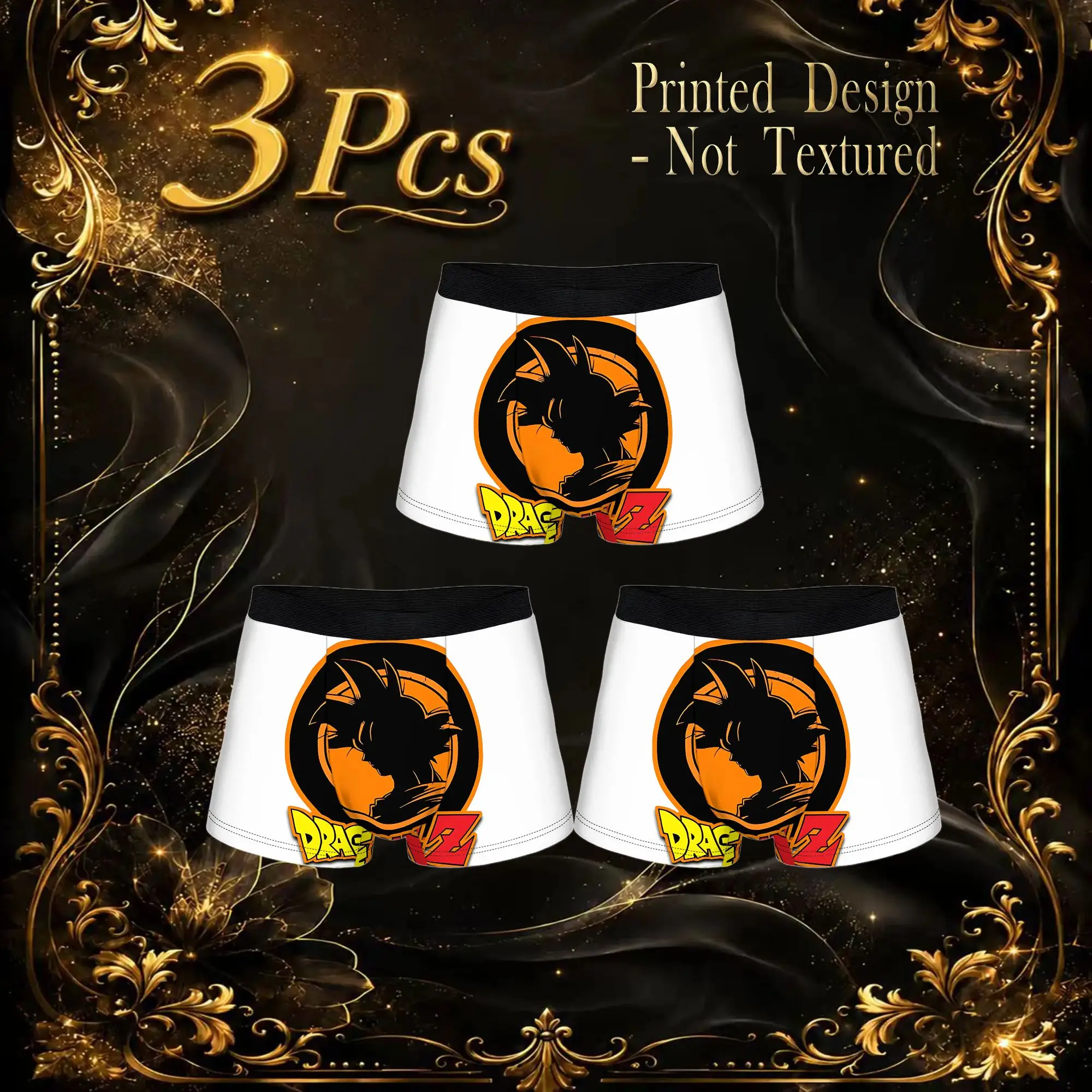 3Pcs  boxers Dragon Ball Z Underpants Breathbale Panties Male Underwear Print Shorts Boxer Briefs