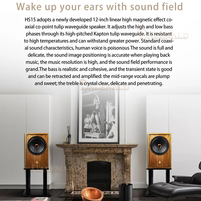 

Hifi Speak HS15 Highend Fevergrade 12-inch Coaxial Bass Bookshelf Hifi Bookshelf Speakers High-fidelity Passive Audio