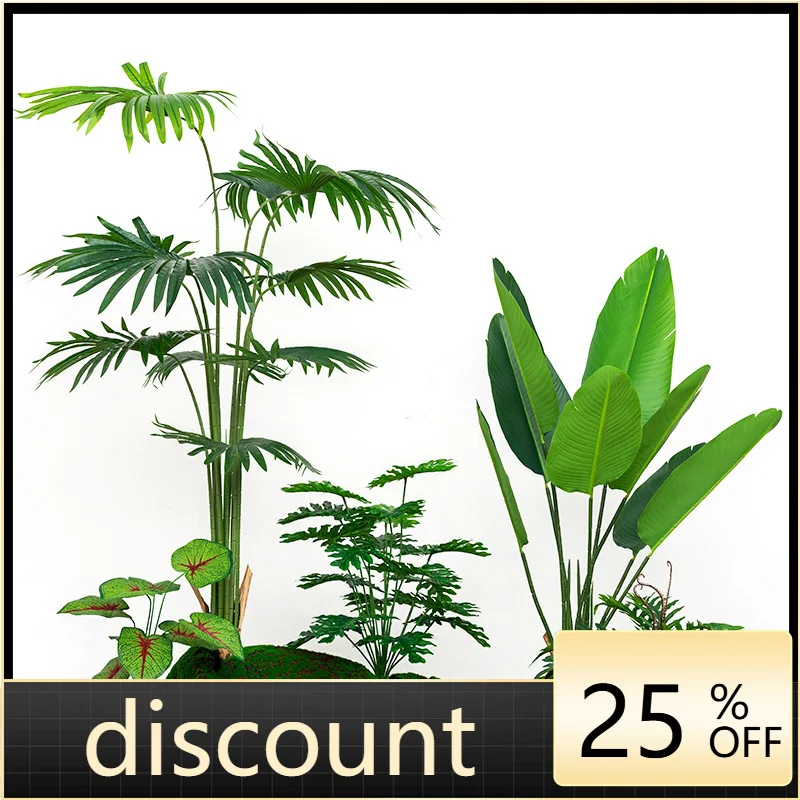 LTT simulated plant combination set, shopping mall window floor-to-ceiling large fake tree bonsai decorative ornament