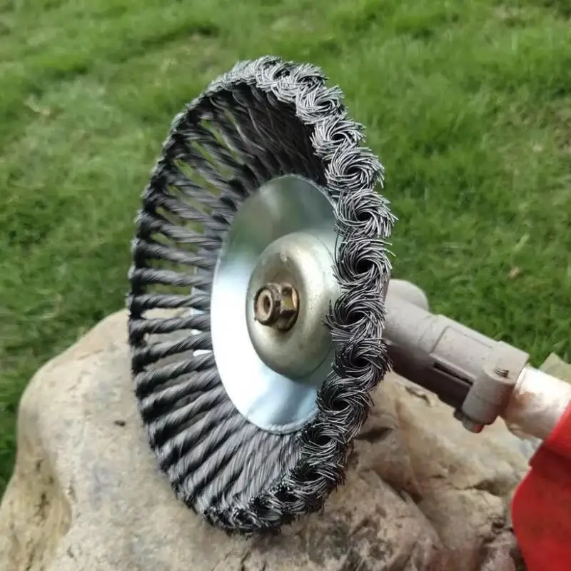 6/8 Inch Heavy Duty Steel Wire Brush Trimmer Head, Universal Weed Eater Grass Cutter Replacement Head for Garden Moss, Weed, Rus