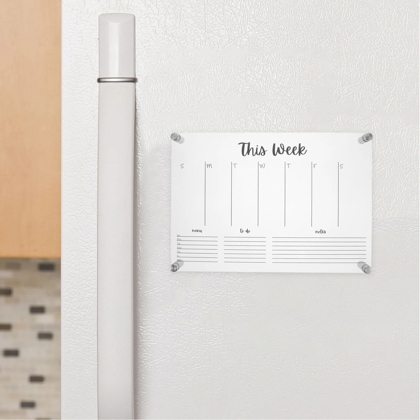 

1Set Erasable Hanging Board Premium Acrylic Message Board for Wall Or Fridge Weekly Calendar Organizer Clear Whiteboard