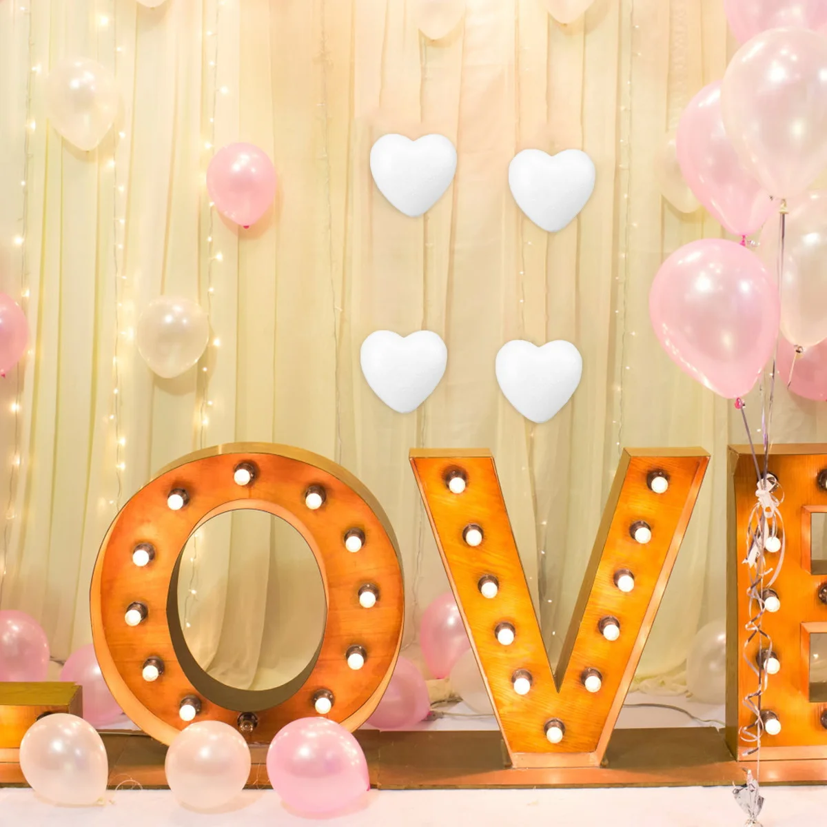 

20Pcs Foam Heart Shaped Cutouts Odorless Durable DIY Craft Supplies Wedding Decor Foams Heart Shaped Model Foams Modeling