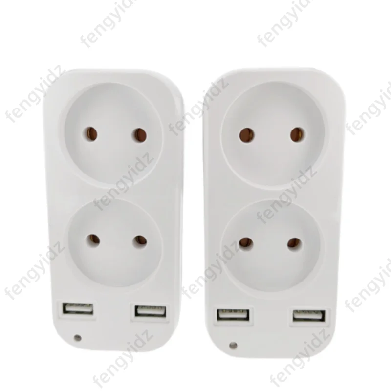 European USB Socket Portable Dual Usb Converter Plug Multifunction Converter Plug Germany France Russia Universal Socket