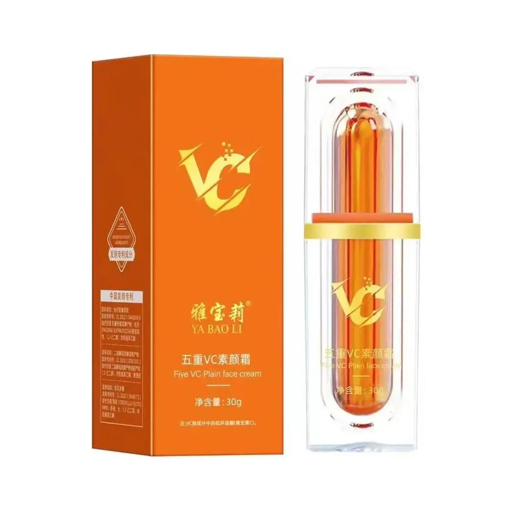 Crema per il viso alla vitamina C Sbiancante VC Cinque Toni Up Idratante Idratante Anti Pigro Trucco Cura dell'invecchiamento Cosmetici naturali Pelle X5O3