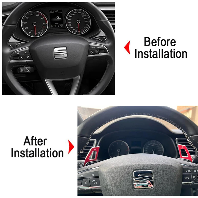 Car Steering Wheel DSG Shift Paddle Extension Stickers For Seat Alhambra Ateca Leon 5F FR Tarraco Ibiza 6P Cupra ST Accessories