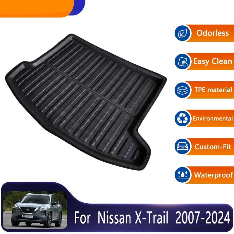 

For Nissan X-Trail XTrail X Trail Rogue T31 32 33 2007~2024 Car Rear Trunk Mat Floor Tray Boot Carpet Protective Pad Accessories