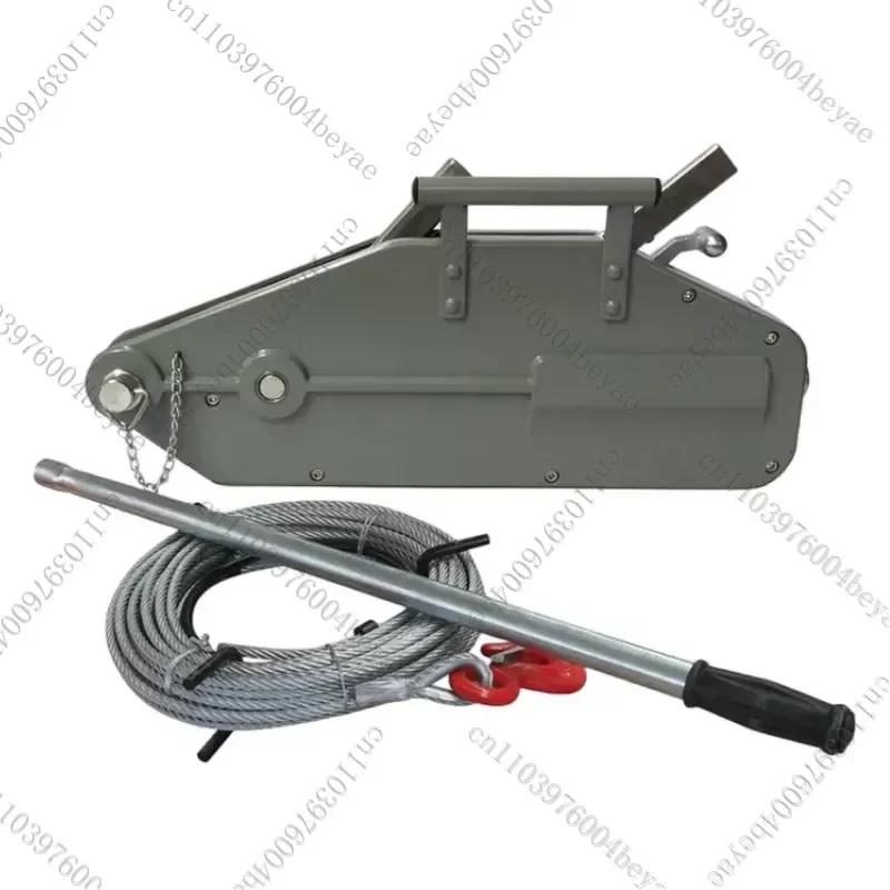 Heavy Duty 3.2 Ton Manual Winch Manual Cable Hoist with 20m Wire Rope for Lifting