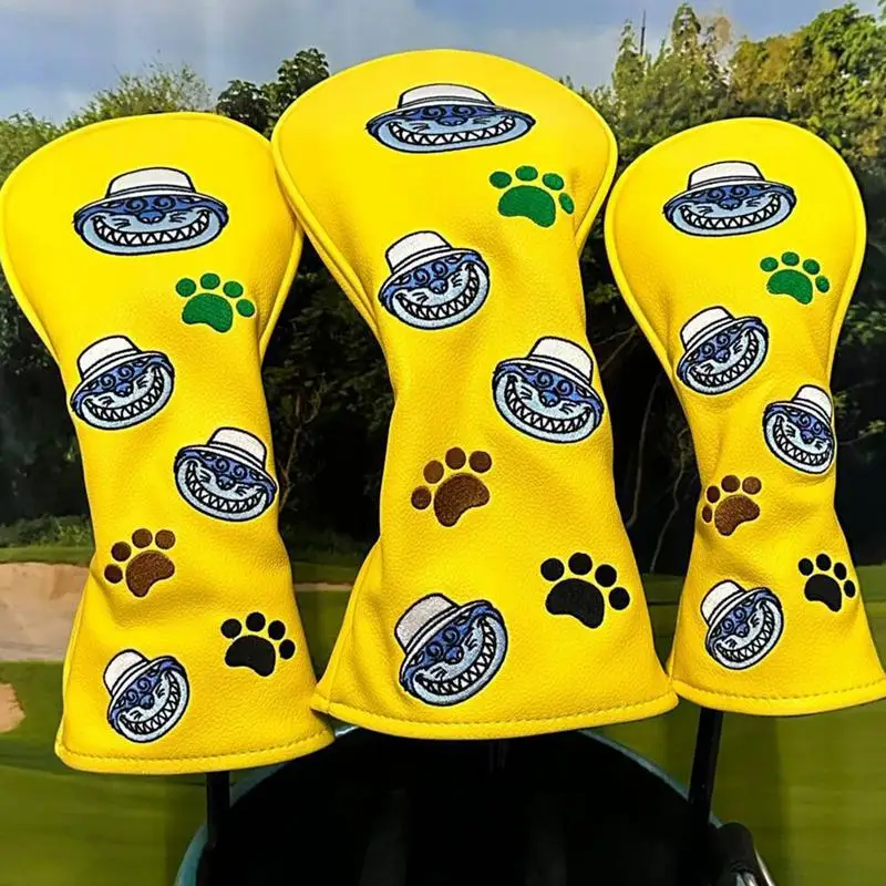 Golf Club Head Covers 3pcs Cute Cat Golf Wood Head Covers Golf Club Wood Head Covers Golf Wood Head Covers Wood Headcover For