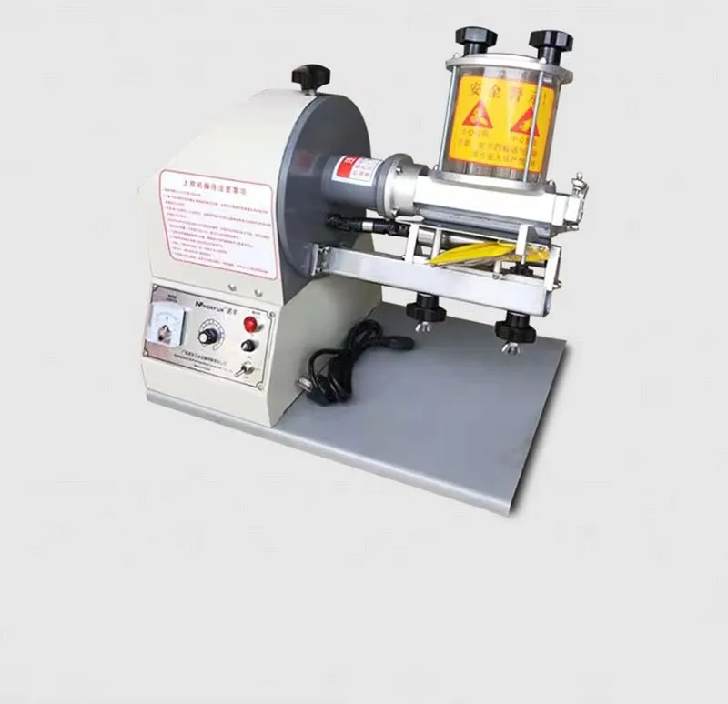 Yellow cold glue leather gluing semi-automatic desktop gluing machine, suitable for glass, EVA, paper, plastic packaging