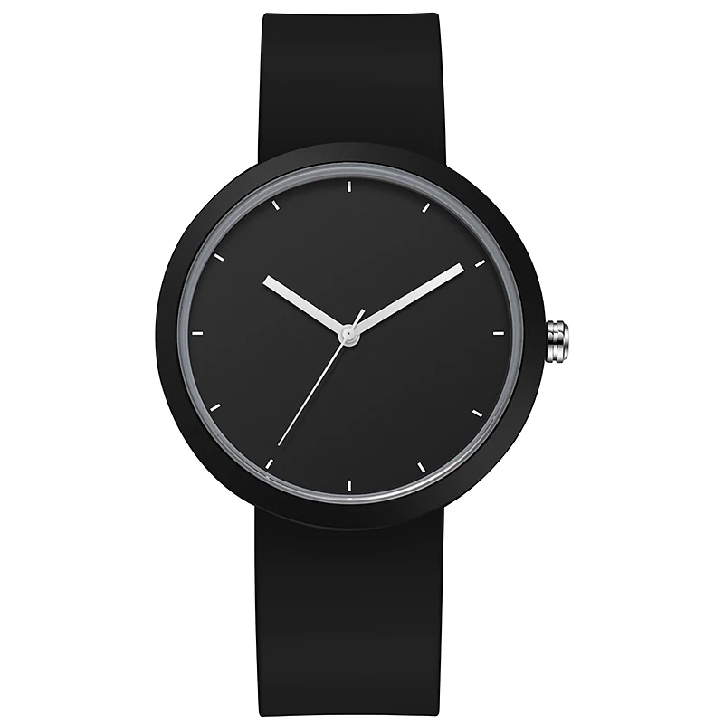 Minimalism Watch For Women 41mm Case with PVD Finish Rubber Strap